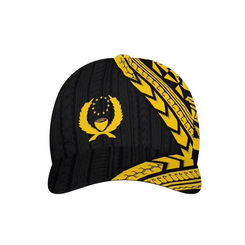 Neue Micronesia phnpei Flagge gedruckte Baseball -Kappe Polynesian Tattoo Sports Caps Anpassungsverstellbarer atmungsaktiver Unisex Outdoor Hut