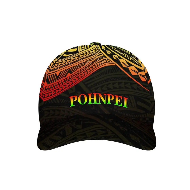 Neue Micronesia phnpei Flagge gedruckte Baseball -Kappe Polynesian Tattoo Sports Caps Anpassungsverstellbarer atmungsaktiver Unisex Outdoor Hut