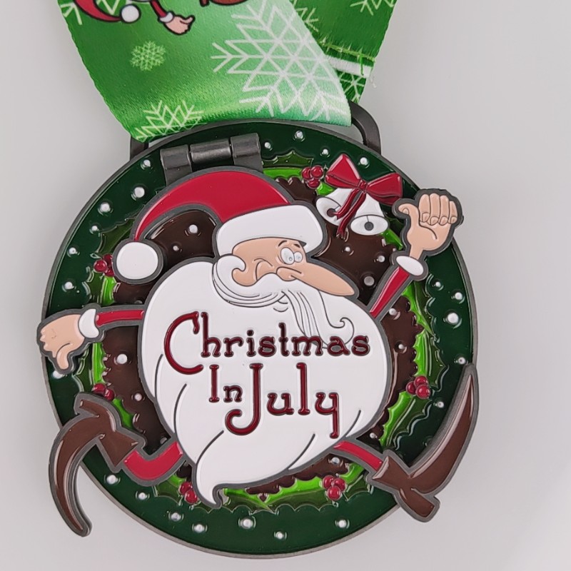 Benutzerdefinierte Laufmedaillen Weihnachtslauf -Medaillen Weihnachtsmedaillen Santa Claus Run Medaillen Spaß Run Medaillen Sport Finisher Medaillen