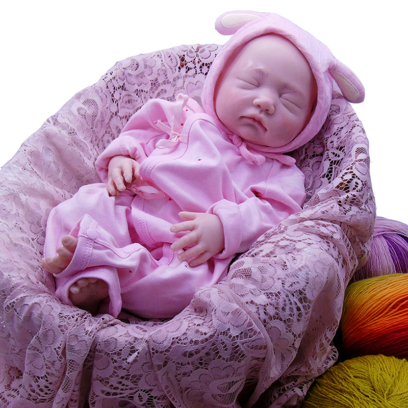 Hohe Simulation Reborn Puppe Das Silikonmaterial wiedergeborenes Baby schlafend Silicon Reborn Doll Realistisch (nach Make -up)