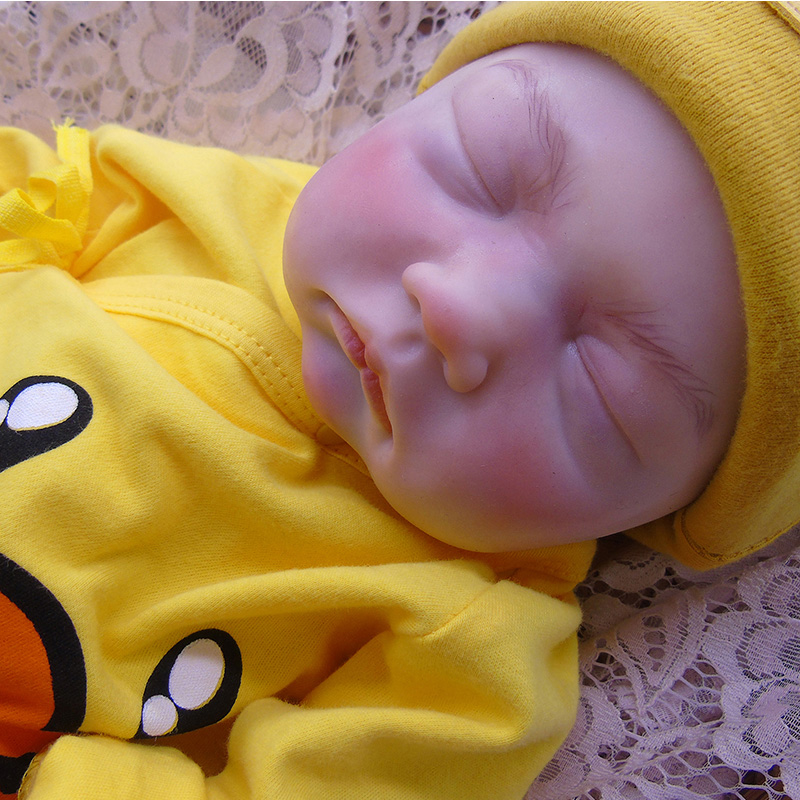 Hohe Simulation Reborn Puppe Das Silikonmaterial wiedergeborenes Baby schlafend Silicon Reborn Doll Realistisch (nach Make -up)