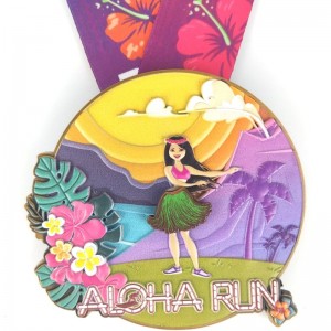 Benutzerdefinierte Rennmedaillen Klassische Aloha Run Medaillen 3D Druck Marathon Medaillen Spaß Run Medaillen Finisher Medaillen