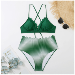 Bikini Sexy Print Floune zwei Stücke Badeanzüge