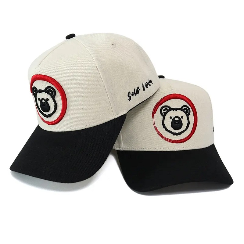 Neues heißes benutzerdefiniertes Design 5 Panel Erwachsene Baumwoll Baseballkappen mit 3D -Sticklogo Sporthüten für Mann und Frauen