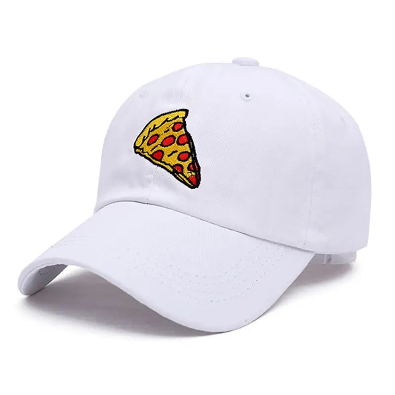 Neue Pizza Stickerei Dad Cap Trucker Baumwollhut für Männer Männer verstellbare Größe Baseball Cap Outdoor Sport Sun Hut