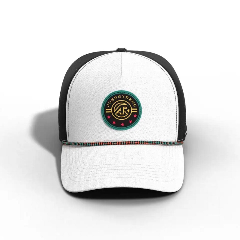 Neues Design Fashion Trucker Hut benutzerdefinierte Patch atmungsaktiv 5 Panel gebogene Baseballkappe mit Seil