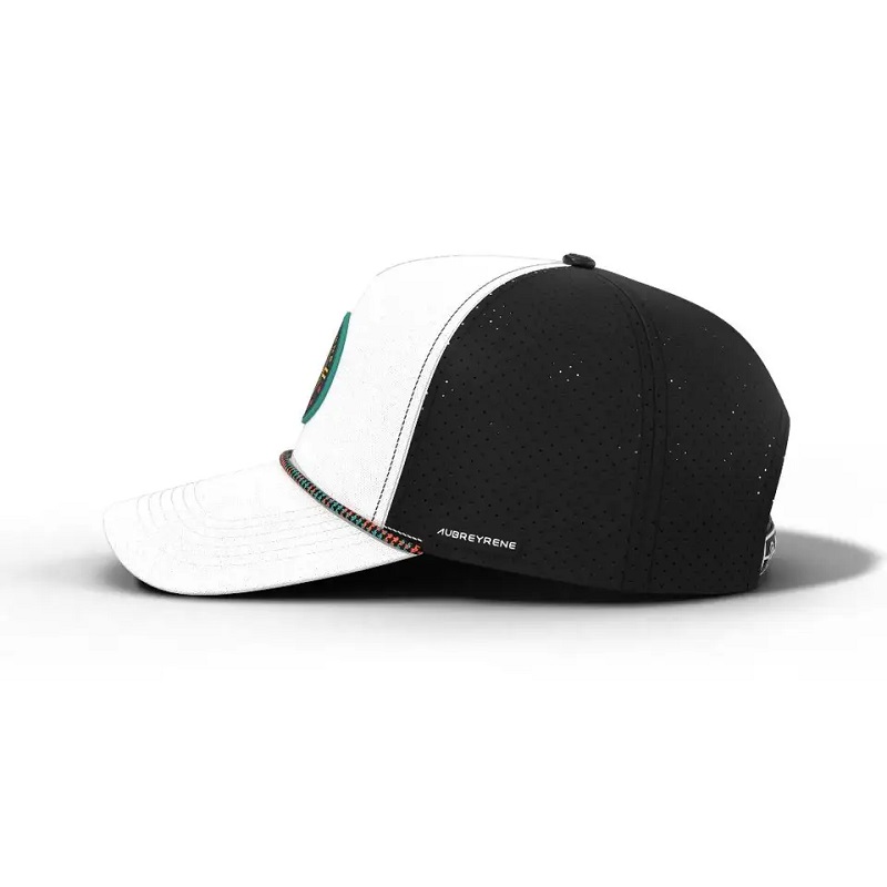 Neues Design Fashion Trucker Hut benutzerdefinierte Patch atmungsaktiv 5 Panel gebogene Baseballkappe mit Seil