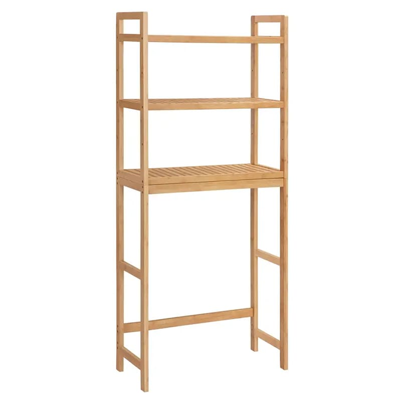 Anpassbarer 3-Tier-Bambus-Badezimmerschrank Organizer über dem Toilettenlagerregalregal