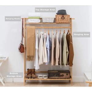 Heavy Duty Rack zum Aufhängen von Bambuskleidung Schichten Boden Bambusgarderobe