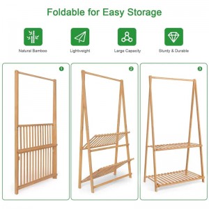 Große Kapazität und räumlich sparende Bambus Kinderkinder Kleiderbügel