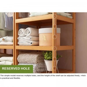 Drei -Schicht -Speicher Rack Solid Ejector Hanger Kleidungskleidung Display Bambus Rack