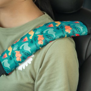 Natucare Kids Reflective Neopren -Baumwoll -Sicherheitsgurtabdeckung Schwarz Waschbar