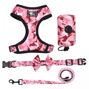 Custom Luxury Welpe Leinenkragen Verstellbares Pet Poop -Bag Bandana Reversible und atmungsaktives Neopren -Hundeteilchen Sets
