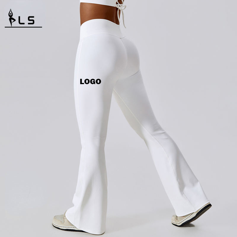SC10102 Custom Logonahtlose Flare -Leggings für Frau Butt Heben Leggings Sport ausgestoßener Yogahosen