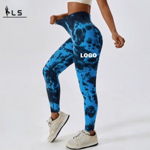 SC10123 Fitnessstudio Fesse Fitness Yoga Leggings Hosen Frauen Scrunch Women Leggins Yoga Krawattenfarbe Hosen Leggings Leggings