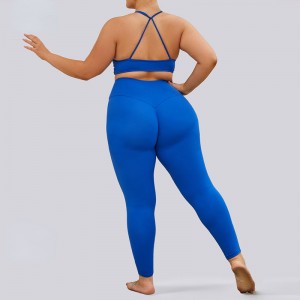 SC1068 großer Set Yoga Conjunto Plus Größe Solid Yoga Hosen Stretch Leggings Sport Set Yoga Anzug