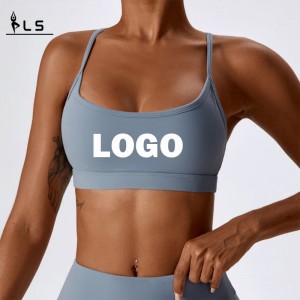 SC10164 Cross Back Yoga Sport Bra Hohe Impact gepolstert Logo Frauen Training Sport BH Großhandel Yoga Ernte