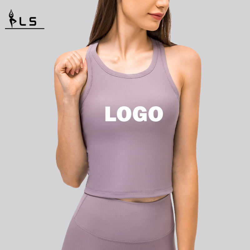 SC10255 Tops Schnell trockener Tanktop -Top -Gymnasten Sport Yoga Kompression geschnittener Yoga -Tanktops mit Pads