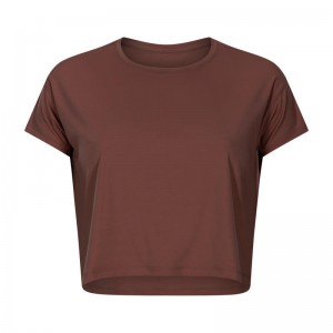 SC102610 Loose Shirt für Yoga Shorts Fitnessstudio Yoga Activewear Kurzarm T -Shirt Crop Top Verkauf atmungsaktiv schnell trocknend Freizeit Yoga