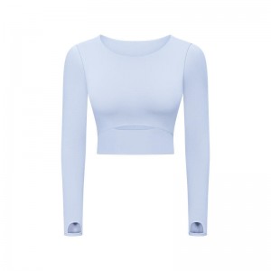 SC10275 eng sitzend langhärmer Yoga T-Shirt Frau Yoga T-Shirt Crop Tank Fitnessstudio Langarm Yoga Tops T-Shirt