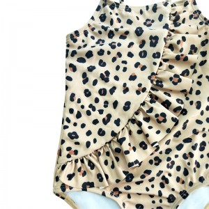 Halbiger einteiliger Flourcy Leopard Print