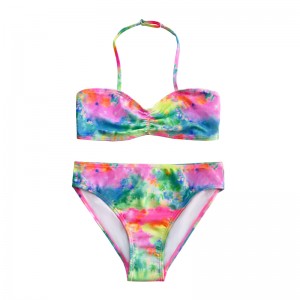 Kinderbadeanzug mit Neckholder -Hals und Gradientenfarbe