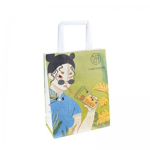 Fabrikpreis 120g Recycelte Kraftpapiertasche Geschenke Einkaufsverpackung Verpackung Kraftpapiertasche mit Griff Akzeptieren Sie Custom Accust Custom