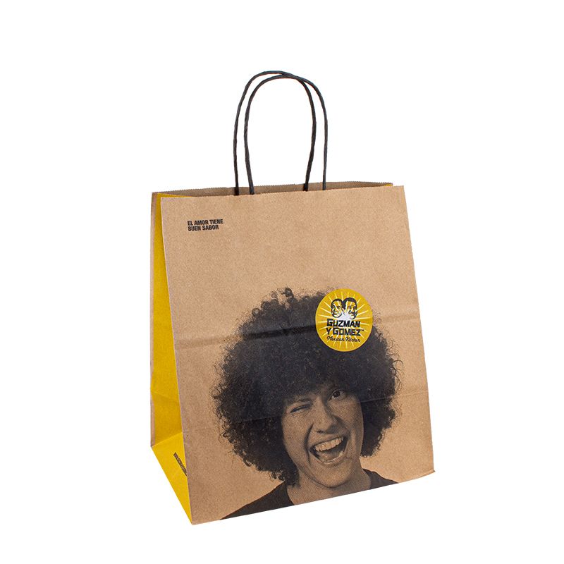 Kraftpapier Einkaufstasche Lebensmittelverpackung benutzerdefinierte Papiertüten mit Logo -Papiertüte mit Griff