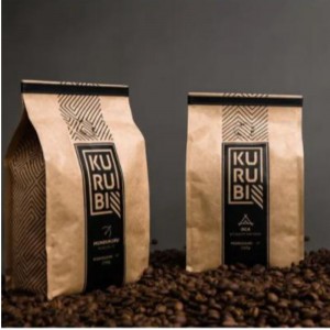 Einwegblock Block Bottom Tlock Scrub Pulver Verpackung Reißverpackung Weiß rosa Matt Schwarzer Farbventil Papierkaffeetasche mit Vent