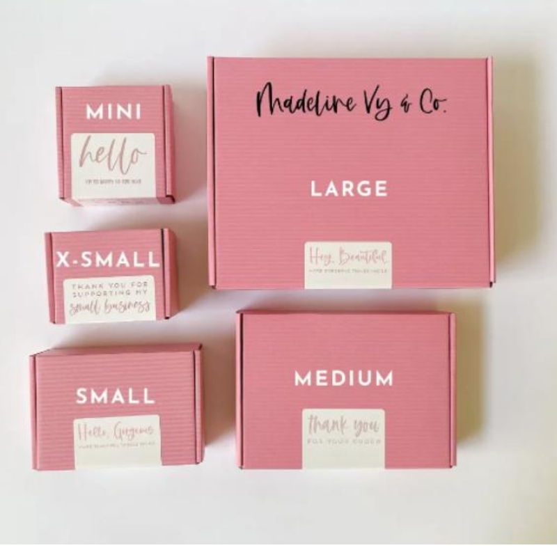 Benutzerdefinierte Logo rosa Farbe Kosmetische Wellblechverpackung Mailer Box Versandbox Papierbox