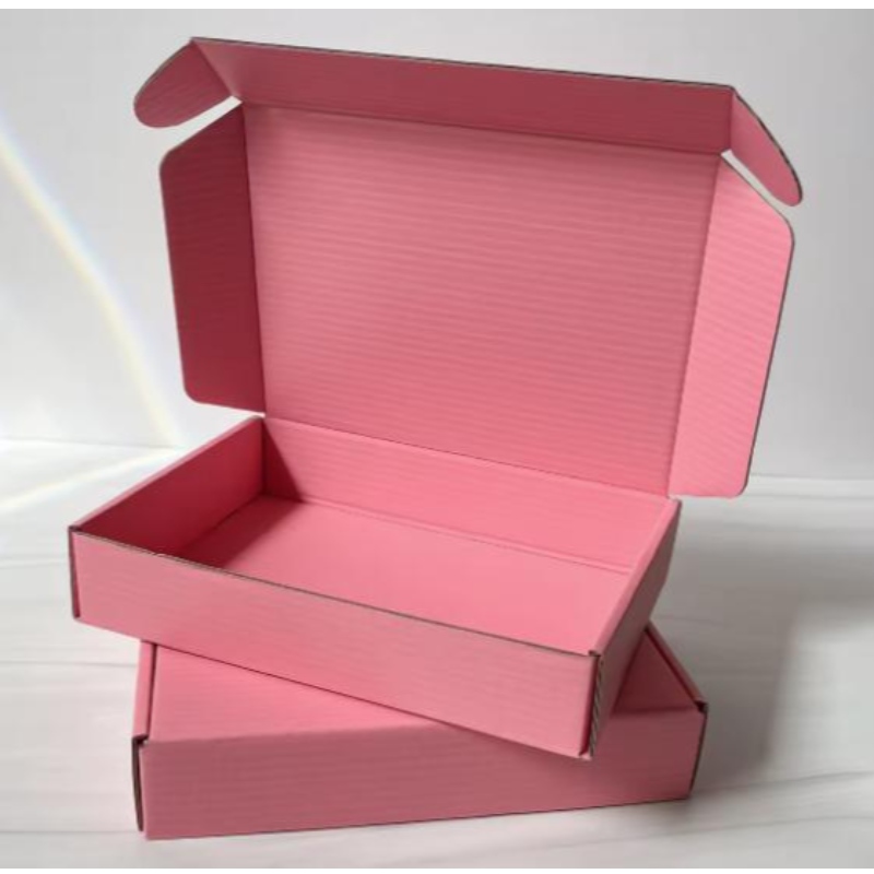 Benutzerdefinierte Logo rosa Farbe Kosmetische Wellblechverpackung Mailer Box Versandbox Papierbox