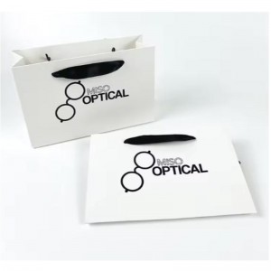 Gedruckte Papiertüten Pappe Luxus Weiß Kraftpapier Geschenktüte mit Bandgriff für Einkaufstaschen mit Ihrem eigenen Logo