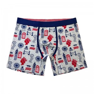 Passen Sie einfache Farbunterwäsche -Mode voll gedruckt bequeme weiche Männer Unterwäsche Männer von Weihnachtsboxer -Slips Farbkontrast