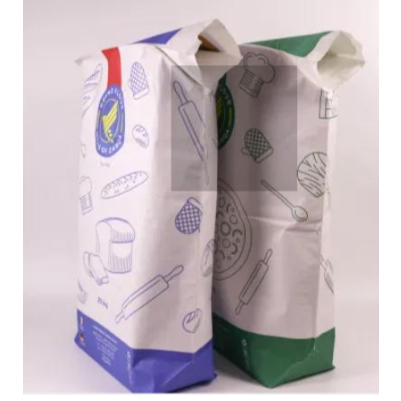 Mehrschichtige Kraftpapier Weizenbäckerei Maida Mehlverpackungstasche Größe 25 kg