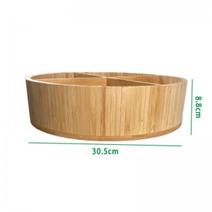 Rotierendes Bambustablett zur Aufbewahrung und Organisation