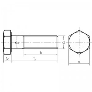 Sechskantschraube aus Kohlenstoffstahl der Festigkeitsklasse 12.9