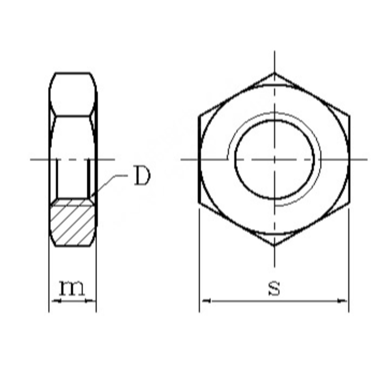 Sechskant-Rohrmutter mit Gewinde