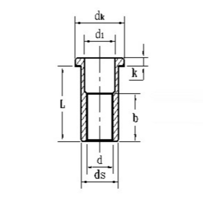 Zink-farbig plattierte Senkkopf-Nietmutter