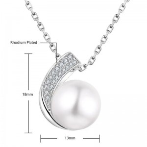 Hongde Ring aus 925er Sterlingsilber mit Diamanten und Perlen&Halskette Personalisiertes Halsketten-Ring-Set