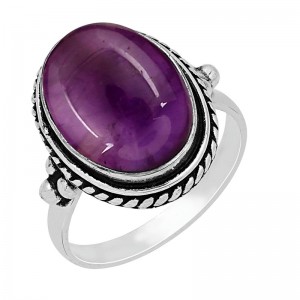 Hongde Mystischer Amethyst-Sterlingring, 925er-Sterlingsilber vergoldet, handgefertigte Statement-Ringe für Frauen, südwestböhmischer Geburtsstein-Ring-Schmuck