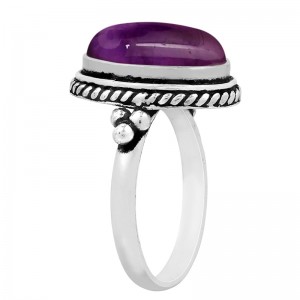 Hongde Mystischer Amethyst-Sterlingring, 925er-Sterlingsilber vergoldet, handgefertigte Statement-Ringe für Frauen, südwestböhmischer Geburtsstein-Ring-Schmuck