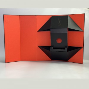 Anspruchsvolle faltbare Weinkiste in Rot und Schwarz