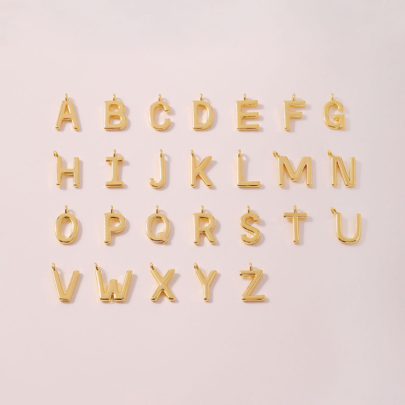 Hongde 14K vergoldet A-Z-Initialen-Halskette. Initialen-Halsketten für Frauen - 14-karätig vergoldete, zierliche Buchstaben-Halskette, einfaches Alphabet A-Z-Halskette, personalisierte Monogramm-Namenskette für Damenschmuck