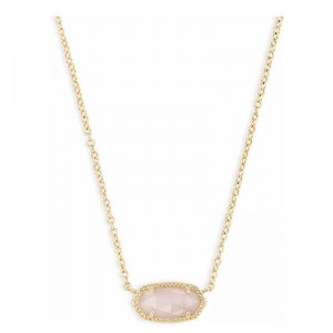 Minimalistische Roségold-Rosa-Anhänger-Halskette. Anhänger-Halskette für Frauen, Modeschmuck, 14-karätiges Gold-Vergoldet
