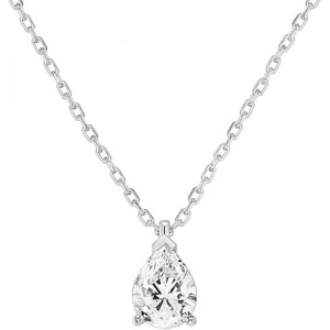 Ovaler Tropfen-geformter künstlicher Diamant-Anhänger mit Laser, elegante Halskette, verstellbar