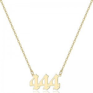Goldene 444 Guardian-Halskette, Numerologie-Schmuck
