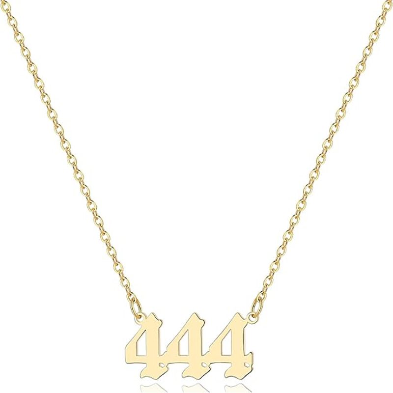 Goldene 444 Guardian-Halskette, Numerologie-Schmuck