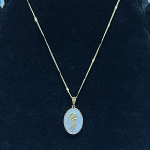 Gold-Plattierte blumige Anhängerkette mit Mutter-von-Pearl Inlay für zeitlose Eleganz und alltäglicher Luxus