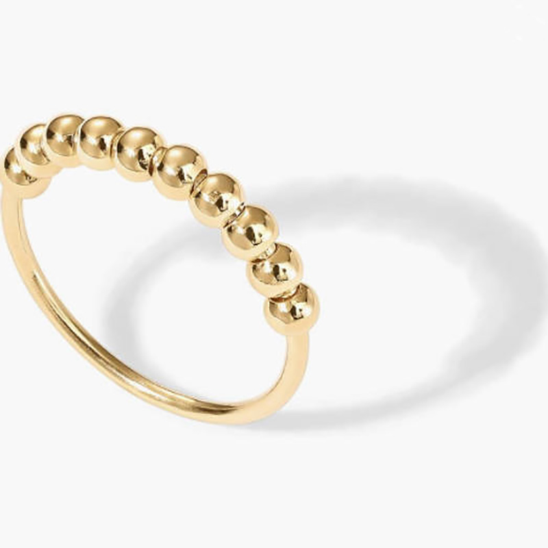 Minimalist 18k Gold-Stapelring mit plattiertem Perlen - elegant & Vielseitiges Alltagsband zum Schichten oder Solo -Verschleiß