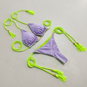 Sexy zwei - Stück Bikini für heiße Mädchen. Dreieckstil, doppelt - Seite Farbe - Blockierung. Beach Bikini Badeanzug, drei - Punktstil 8826 Preis:$79,99